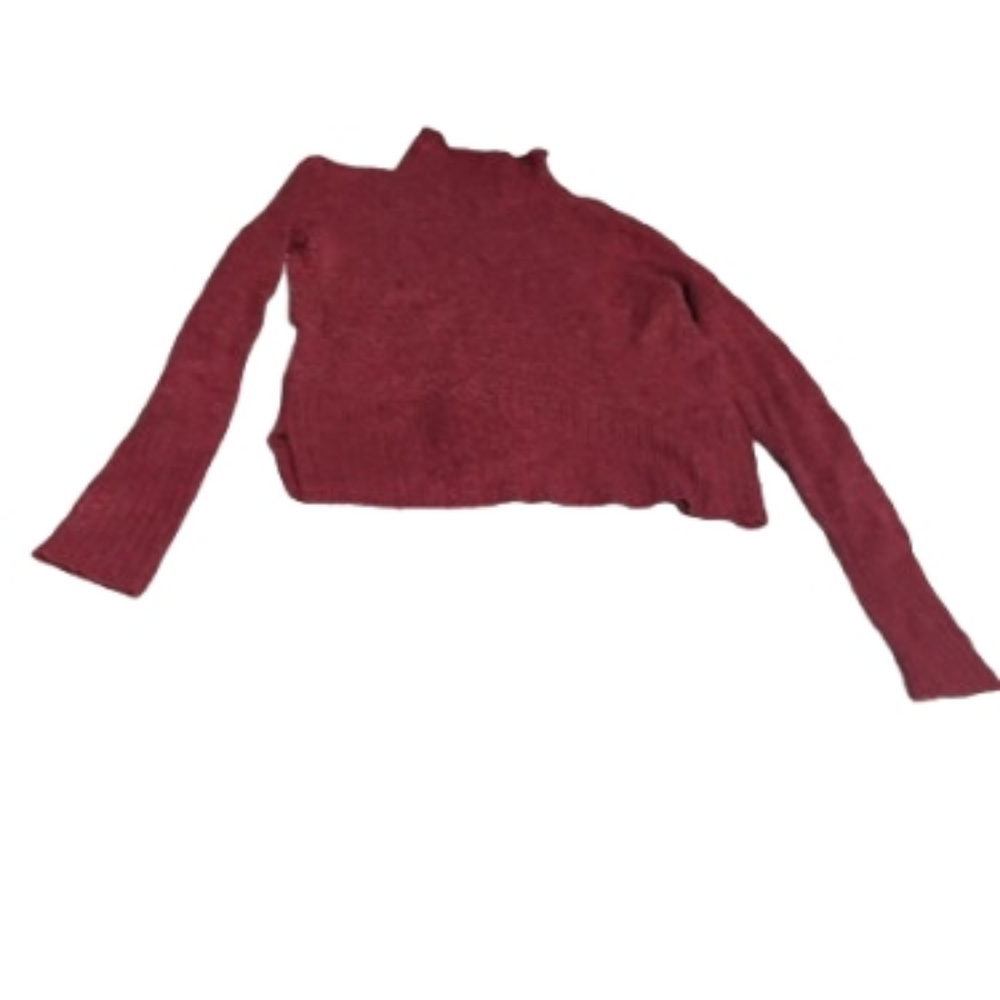 Madewell Inland Rolled Turtleneck Sweater Dark Cabernet Sz M